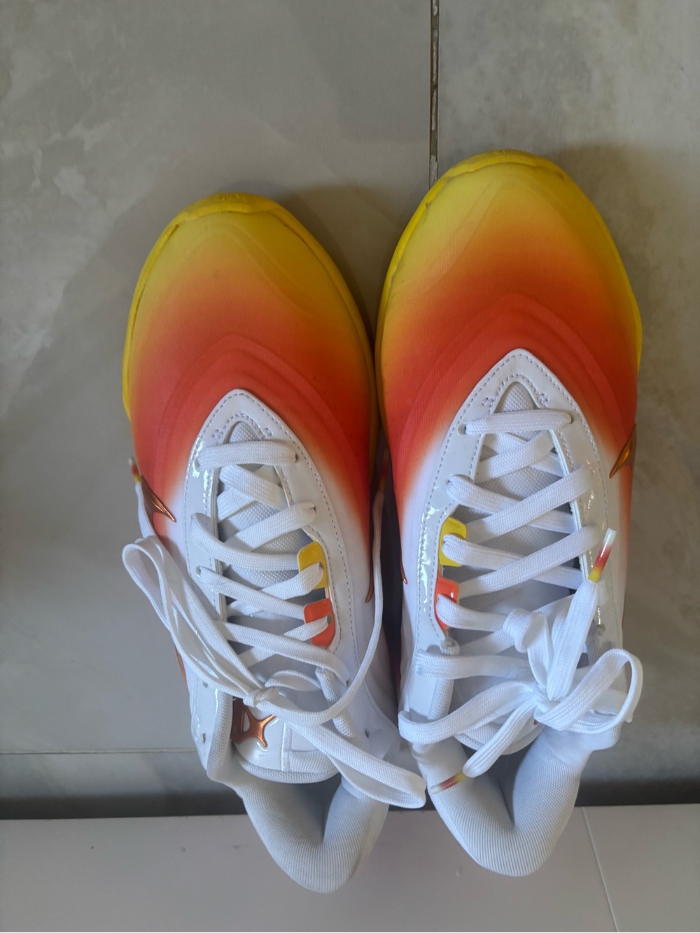 Nike White Sneakers with Yellow and Orange Accent